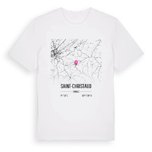 Saint-Christaud karta t-shirt – ekologisk bomull t-shirt från Pinshirt