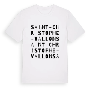 Saint-Christophe-Vallon ordlek t-shirt – ekologisk bomull t-shirt från Pinshirt