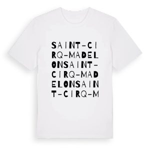 Saint-Cirq-Madelon ordlek t-shirt – ekologisk bomull t-shirt från Pinshirt