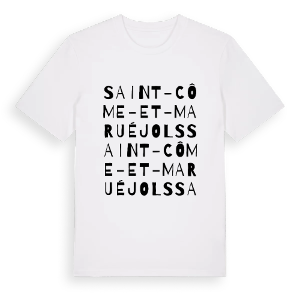 Saint-Côme-et-Maruéjols ordlek t-shirt – ekologisk bomull t-shirt från Pinshirt