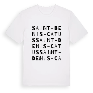 Saint-Denis-Catus ordlek t-shirt – ekologisk bomull t-shirt från Pinshirt