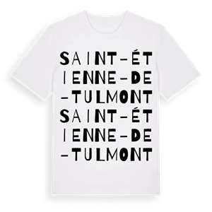 Saint-Étienne-de-Tulmont ordlek t-shirt – ekologisk bomull t-shirt från Pinshirt