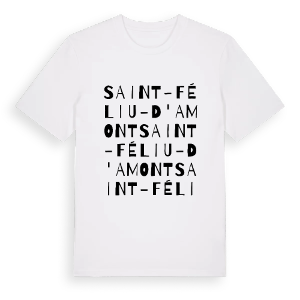 Saint-Féliu-d'Amont ordlek t-shirt – ekologisk bomull t-shirt från Pinshirt