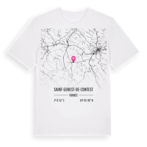 Saint-Genest-de-Contest karta t-shirt – ekologisk bomull t-shirt från Pinshirt