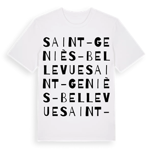 Saint-Geniès-Bellevue ordlek t-shirt – ekologisk bomull t-shirt från Pinshirt