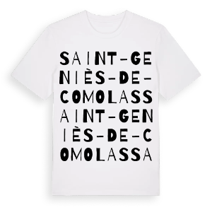 Saint-Geniès-de-Comolas ordlek t-shirt – ekologisk bomull t-shirt från Pinshirt
