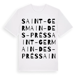Saint-Germain-des-Prés ordlek t-shirt – ekologisk bomull t-shirt från Pinshirt