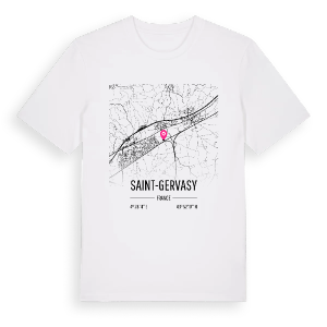 Saint-Gervasy karta t-shirt – ekologisk bomull t-shirt från Pinshirt
