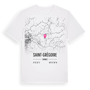 Saint-Grégoire karta t-shirt – ekologisk bomull t-shirt från Pinshirt