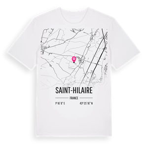 Saint-Hilaire karta t-shirt – ekologisk bomull t-shirt från Pinshirt