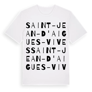 Saint-Jean-d'Aigues-Vives ordlek t-shirt – ekologisk bomull t-shirt från Pinshirt