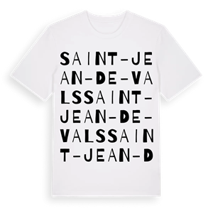 Saint-Jean-de-Vals ordlek t-shirt – ekologisk bomull t-shirt från Pinshirt