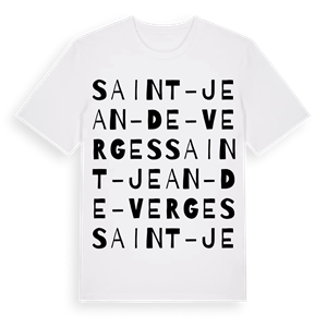 Saint-Jean-de-Verges ordlek t-shirt – ekologisk bomull t-shirt från Pinshirt