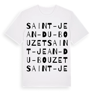 Saint-Jean-du-Bouzet ordlek t-shirt – ekologisk bomull t-shirt från Pinshirt