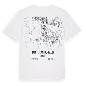 Saint-Jean-du-Falga karta t-shirt – ekologisk bomull t-shirt från Pinshirt