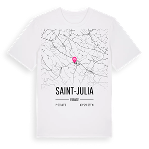 Saint-Julia karta t-shirt – ekologisk bomull t-shirt från Pinshirt