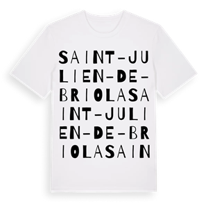 Saint-Julien-de-Briola ordlek t-shirt – ekologisk bomull t-shirt från Pinshirt