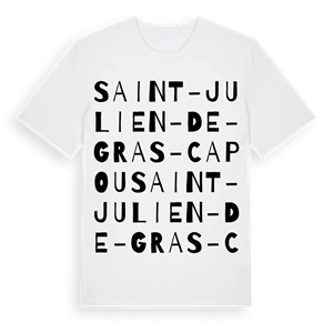 Saint-Julien-de-Gras-Capou ordlek t-shirt – ekologisk bomull t-shirt från Pinshirt