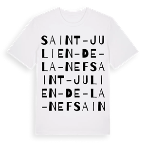 Saint-Julien-de-la-Nef ordlek t-shirt – ekologisk bomull t-shirt från Pinshirt