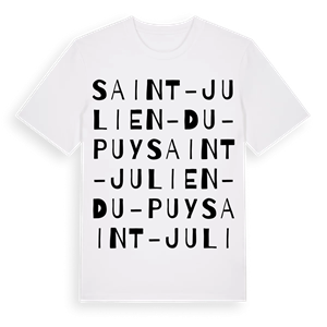 Saint-Julien-du-Puy ordlek t-shirt – ekologisk bomull t-shirt från Pinshirt