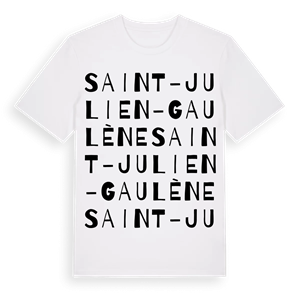 Saint-Julien-Gaulène ordlek t-shirt – ekologisk bomull t-shirt från Pinshirt