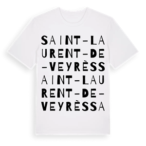 Saint-Laurent-de-Veyrès ordlek t-shirt – ekologisk bomull t-shirt från Pinshirt