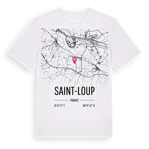 Saint-Loup karta t-shirt – ekologisk bomull t-shirt från Pinshirt