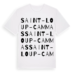 Saint-Loup-Cammas ordlek t-shirt – ekologisk bomull t-shirt från Pinshirt