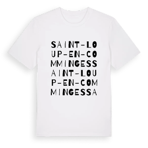 Saint-Loup-en-Comminges ordlek t-shirt – ekologisk bomull t-shirt från Pinshirt