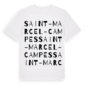 Saint-Marcel-Campes ordlek t-shirt – ekologisk bomull t-shirt från Pinshirt