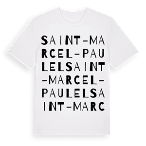 Saint-Marcel-Paulel ordlek t-shirt – ekologisk bomull t-shirt från Pinshirt