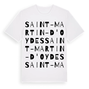 Saint-Martin-d'Oydes ordlek t-shirt – ekologisk bomull t-shirt från Pinshirt