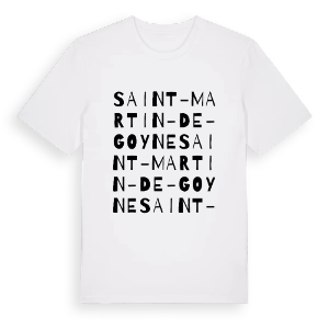 Saint-Martin-de-Goyne ordlek t-shirt – ekologisk bomull t-shirt från Pinshirt