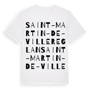 Saint-Martin-de-Villereglan ordlek t-shirt – ekologisk bomull t-shirt från Pinshirt