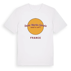Saint-Martin-Gimois cirkel t-shirt – ekologisk bomull t-shirt från Pinshirt