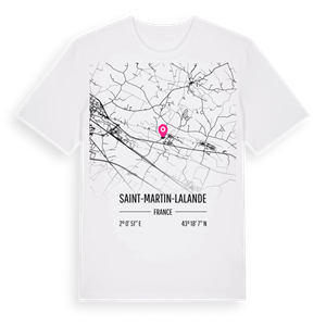 Saint-Martin-Lalande karta t-shirt – ekologisk bomull t-shirt från Pinshirt