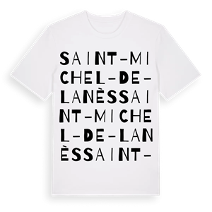 Saint-Michel-de-Lanès ordlek t-shirt – ekologisk bomull t-shirt från Pinshirt