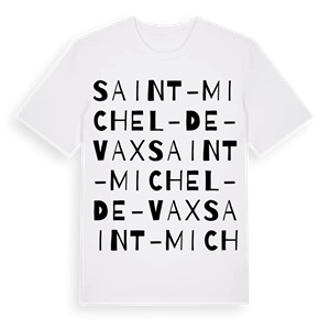 Saint-Michel-de-Vax ordlek t-shirt – ekologisk bomull t-shirt från Pinshirt