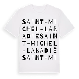 Saint-Michel-Labadié ordlek t-shirt – ekologisk bomull t-shirt från Pinshirt