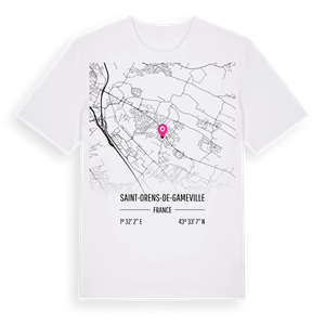 Saint-Orens-de-Gameville karta t-shirt – ekologisk bomull t-shirt från Pinshirt
