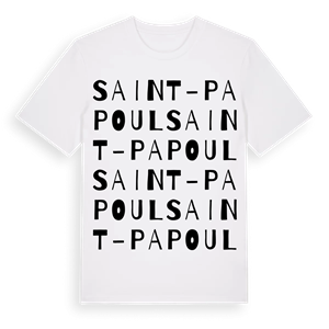 Saint-Papoul ordlek t-shirt – ekologisk bomull t-shirt från Pinshirt