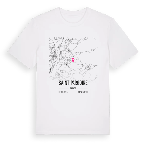 Saint-Pargoire karta t-shirt – ekologisk bomull t-shirt från Pinshirt