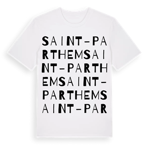 Saint-Parthem ordlek t-shirt – ekologisk bomull t-shirt från Pinshirt