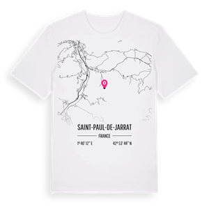 Saint-Paul-de-Jarrat karta t-shirt – ekologisk bomull t-shirt från Pinshirt