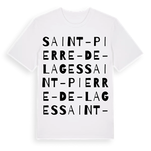 Saint-Pierre-de-Lages ordlek t-shirt – ekologisk bomull t-shirt från Pinshirt