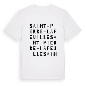 Saint-Pierre-Lafeuille ordlek t-shirt – ekologisk bomull t-shirt från Pinshirt