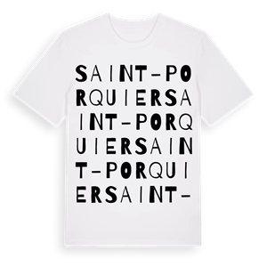 Saint-Porquier ordlek t-shirt – ekologisk bomull t-shirt från Pinshirt