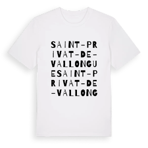 Saint-Privat-de-Vallongue ordlek t-shirt – ekologisk bomull t-shirt från Pinshirt