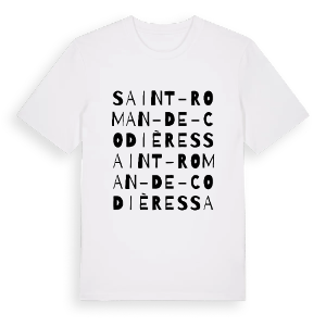 Saint-Roman-de-Codières ordlek t-shirt – ekologisk bomull t-shirt från Pinshirt