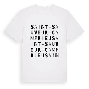 Saint-Sauveur-Camprieu ordlek t-shirt – ekologisk bomull t-shirt från Pinshirt